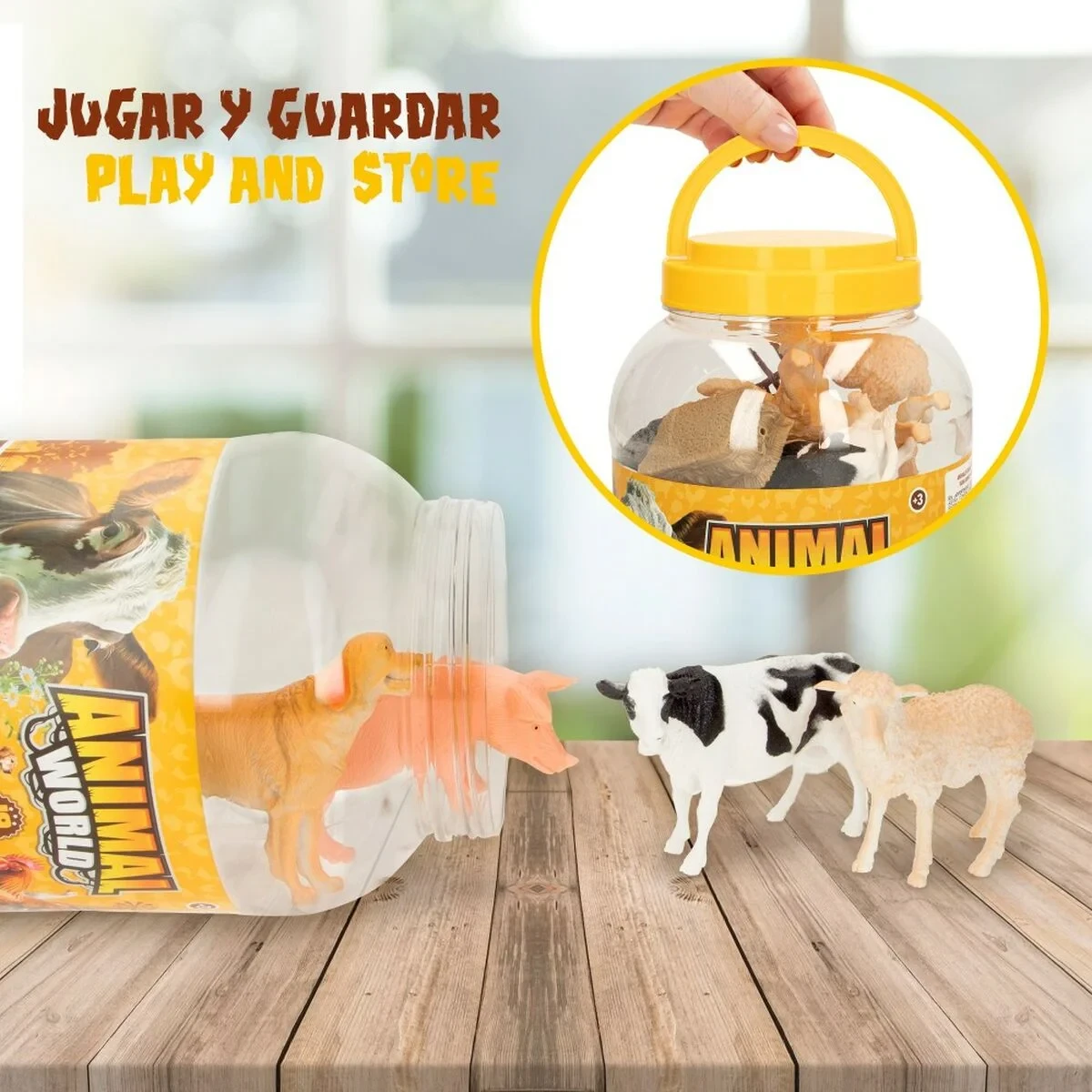 Set de Figuras de Animales Colorbaby 19 piezas Granja Plástico 13 x 8 x 3 cm (6 Unidades)