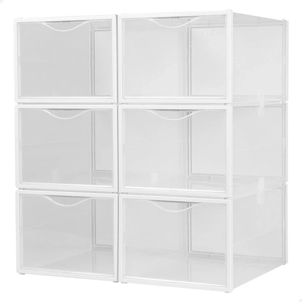 Caja apilable para zapatos Max Home Blanco 6 Unidades Polipropileno ABS 25 x 18,5 x 35 cm