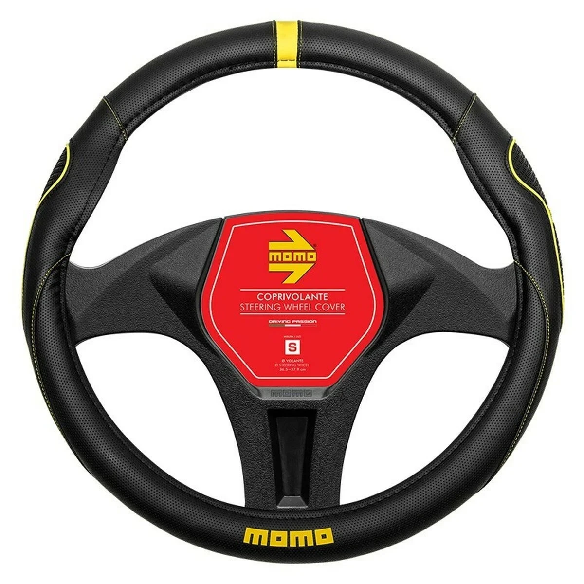Funda para Volante MOMO MOMLSWC014BYS Amarillo Negro Ø 36 cm