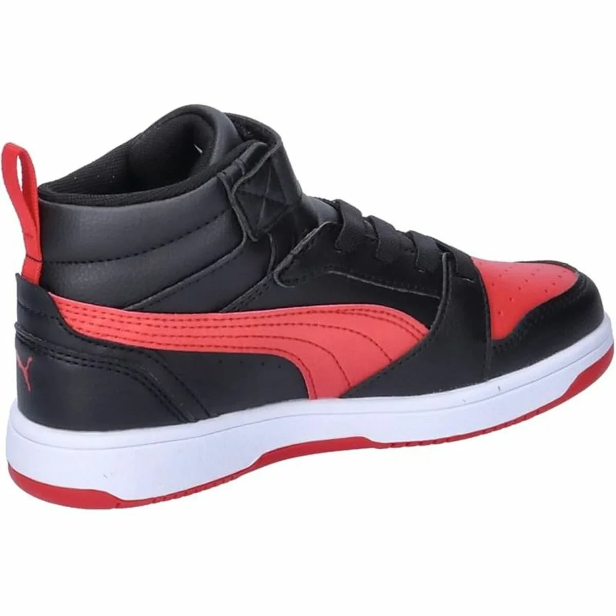 Zapatillas Deportivas Infantiles Puma Rebound V6 Mid Negro Rojo