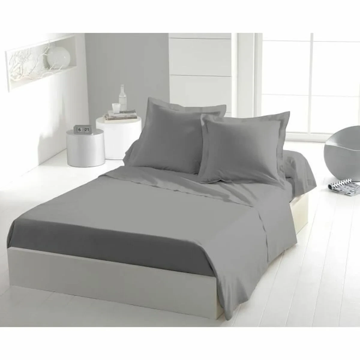 Juego de Sábanas HOME LINGE PASSION Flat sheet Gris Cama individual 180 x 290 cm