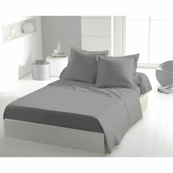 Juego de Sábanas HOME LINGE PASSION Flat sheet Gris Cama individual 180 x 290 cm