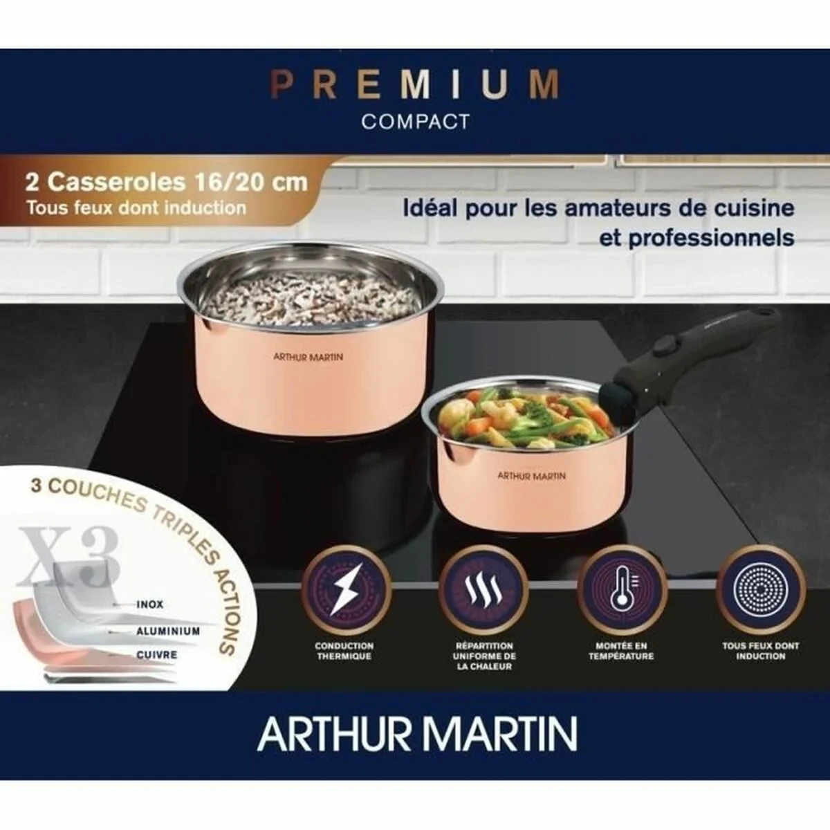 Batería de Cocina Arthur Martin AM720GT