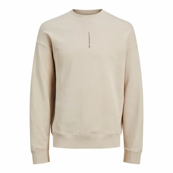 Sudadera sin Capucha Hombre Jack & Jones Jjmicah Neck Moonbeam Blanco