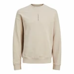 Sudadera sin Capucha Hombre Jack & Jones Jjmicah Neck Moonbeam Blanco