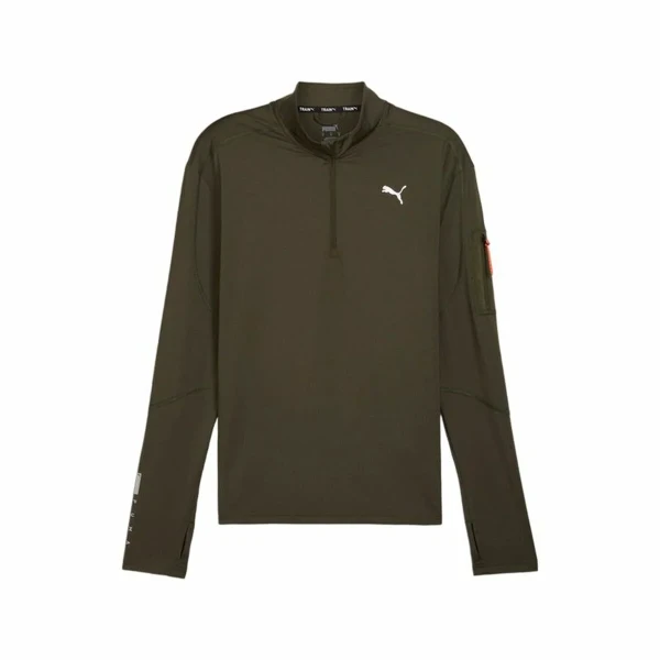 Sudadera sin Capucha Hombre Puma Flex 1/4 Zip Verde oscuro