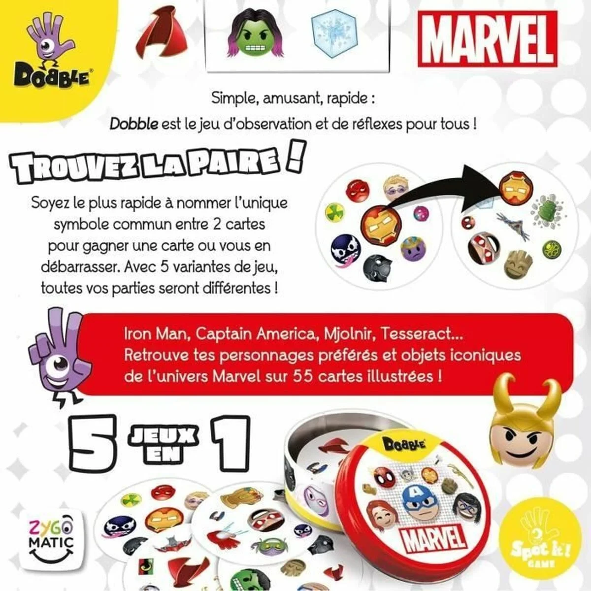 Juego Educativo Asmodee Dobble: Marvel