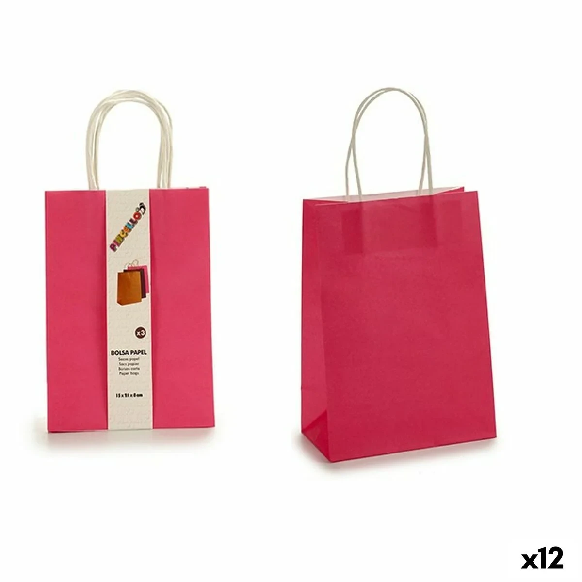 Set de Bolsas Pincello AR1607117 Rosa 8 x 31 x 15 cm Papel (12 Unidades)