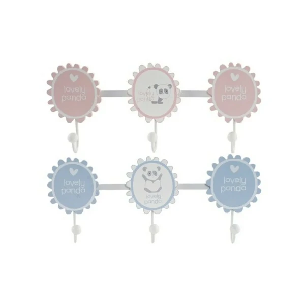 Perchero de Pared DKD Home Decor Madera Metal Oso Panda (40 x 4 x 16 cm) (2 pcs)