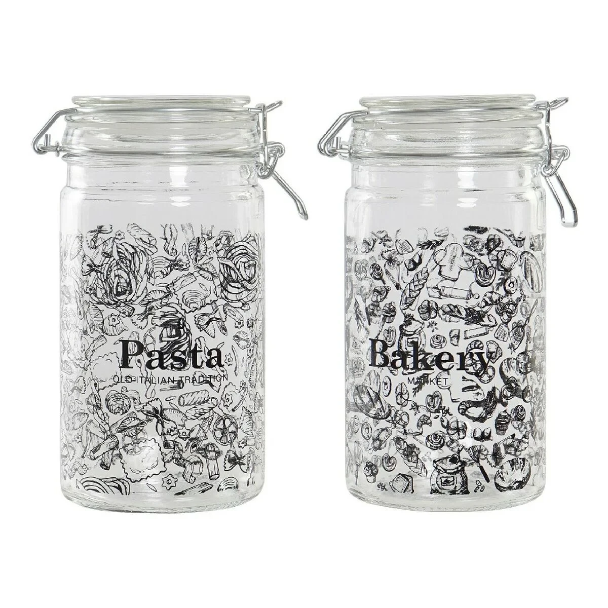 Bote DKD Home Decor Cristal Tradicional 10 x 12.5 x 20 cm 1 L (2 pcs)