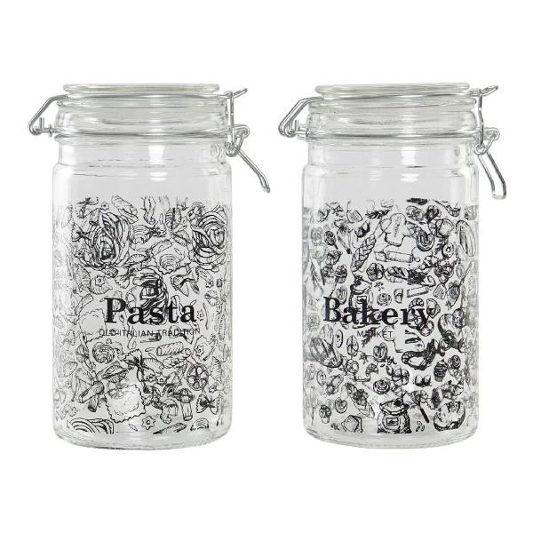 Bote DKD Home Decor Cristal Tradicional 10 x 12.5 x 20 cm 1 L (2 pcs)