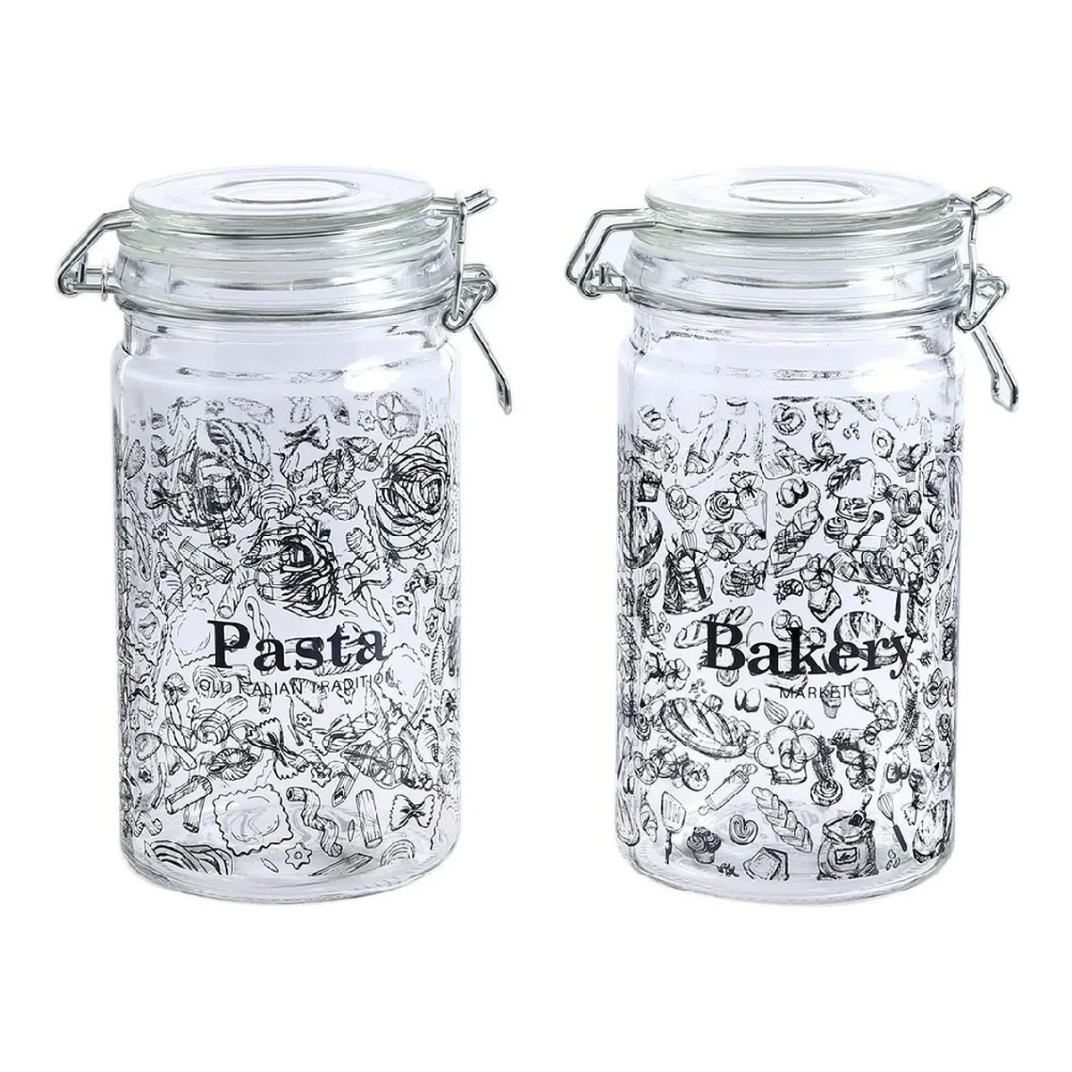 Bote DKD Home Decor Cristal Tradicional 10 x 12.5 x 20 cm 1 L (2 pcs)