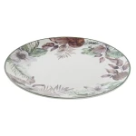 Plato Llano DKD Home Decor Flores Porcelana (27 x 27 x 2 cm)