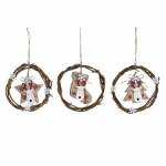 Adorno Navideño DKD Home Decor Madera (3 pcs) (14 x 1 x 18 cm)