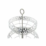 Frutero DKD Home Decor Plata Metal Flores (28 x 28 x 39 cm)