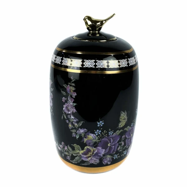 Jarrón DKD Home Decor Porcelana Negro Shabby Chic (14 x 14 x 24 cm)