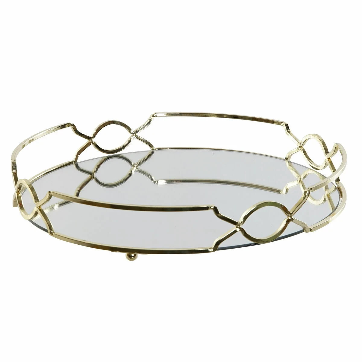 Bandeja de Aperitivos DKD Home Decor Espejo Metal (30 x 30 x 5 cm)