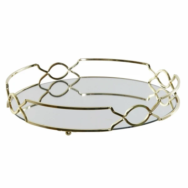 Bandeja de Aperitivos DKD Home Decor Espejo Metal (30 x 30 x 5 cm)