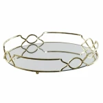 Bandeja de Aperitivos DKD Home Decor Espejo Metal (30 x 30 x 5 cm)