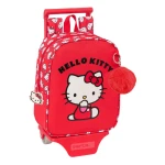Mochila Escolar Hello Kitty Iconic Blanco Rojo 22 x 27 x 10 cm