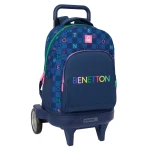 Mochila Escolar Benetton Damero Azul marino 33 x 45 x 22 cm