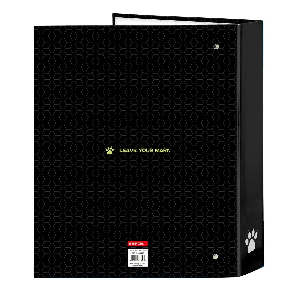 Carpeta de anillas Kelme Iron Negro A4 27 x 33 x 6 cm