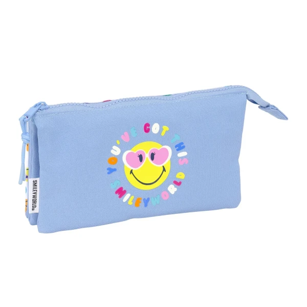 Portatodo Smiley Joyful Multicolor Azul claro 22 x 12 x 3 cm