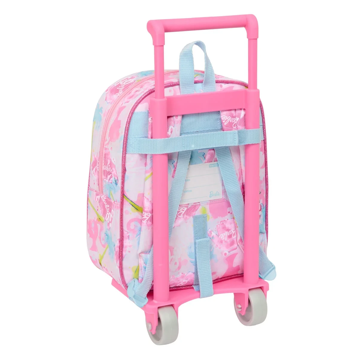 Mochila Escolar con Ruedas Barbie Painterly Rosa Azul cielo 22 x 27 x 10 cm