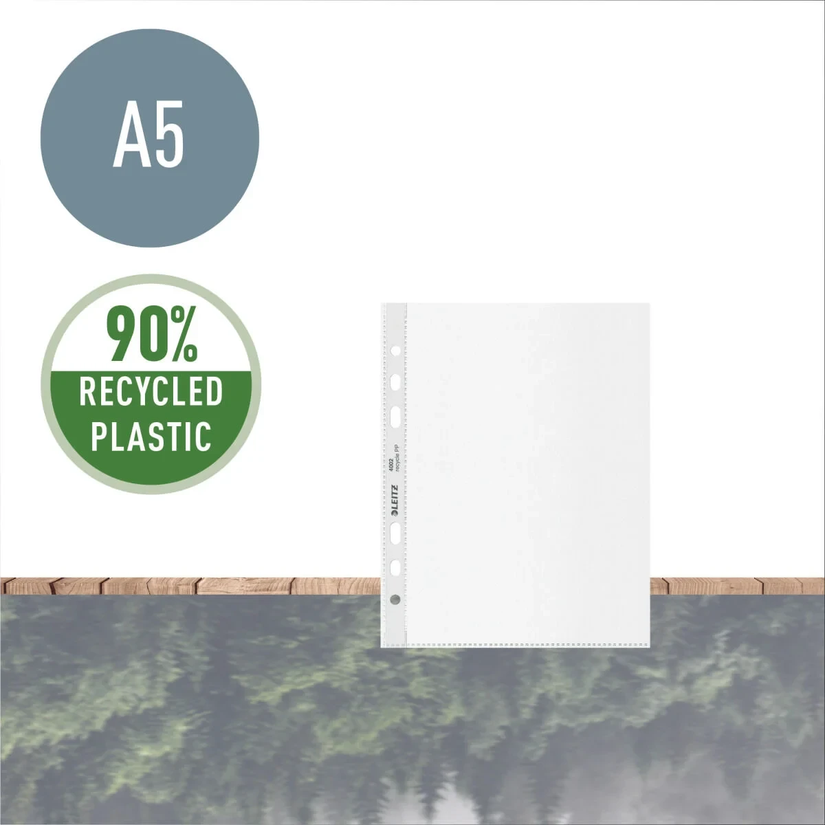 Fundas Leitz Negro Transparente Polipropileno Plástico