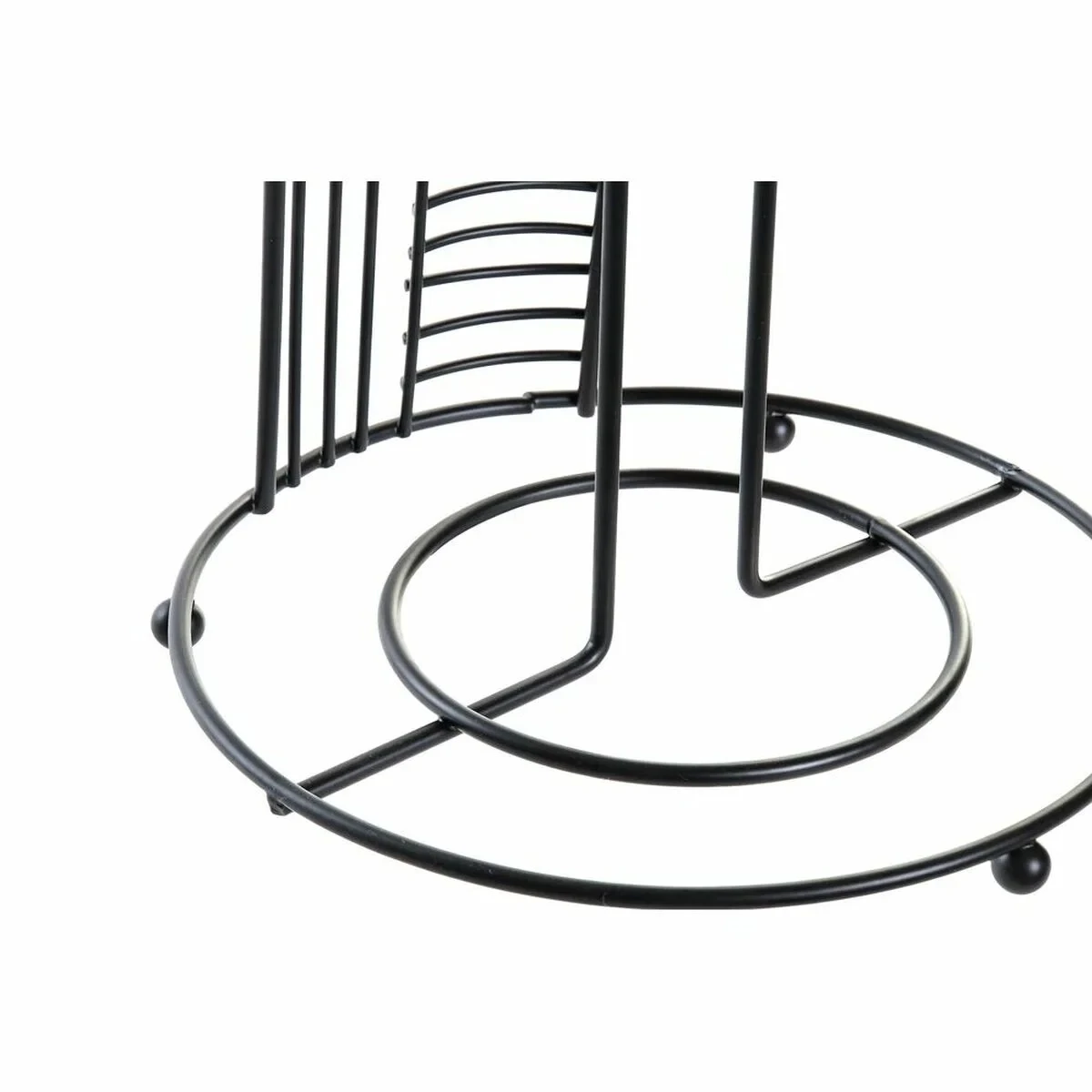 Portarrollo de Papel de Cocina DKD Home Decor Negro Metal (18,5 x 18,5 x 31,5 cm)