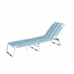 Marbueno Tumbona Plegable Rayas Naranjas y Azules Azul Playa y Piscina 187X58X24 cm 10466