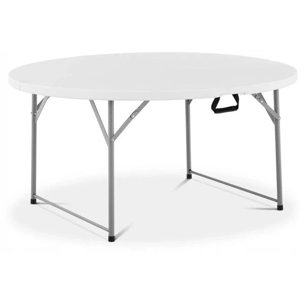 Marbueno Mesa Plegable Resina Blanco D.122x74 cm Catering, Playa y Camping 10530