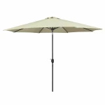 Marbueno Sombrilla Acero 8 Varillas D270 cm Polyester Beige Jardin, Piscina y Terraza 10483