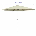 Marbueno Sombrilla Acero 8 Varillas D270 cm Polyester Beige Jardin, Piscina y Terraza 10483