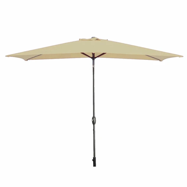 Marbueno Sombrilla Acero 8 Varillas 200x300 cm Polyester Marron Jardin, Piscina y Terraza 10492