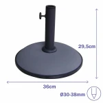 Marbueno Base Sombrilla Redonda Cemento 36x29,5 cm 11KG Gris Jardin, Piscina y Terraza 10442