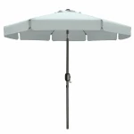 Marbueno Sombrilla Acero 8 Varillas D300 cm Polyester Blanco Jardin, Piscina y Terraza 10489