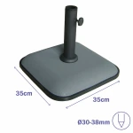 Marbueno Base Sombrilla Cuadrada Cemento 35X35X5,2 cm 11KG Gris Jardin, Piscina y Terraza 10454