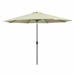 Marbueno Sombrilla Acero 8 Varillas D300 cm Polyester Beige Jardin, Piscina y Terraza 10486