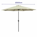 Marbueno Sombrilla Acero 8 Varillas D300 cm Polyester Beige Jardin, Piscina y Terraza 10486