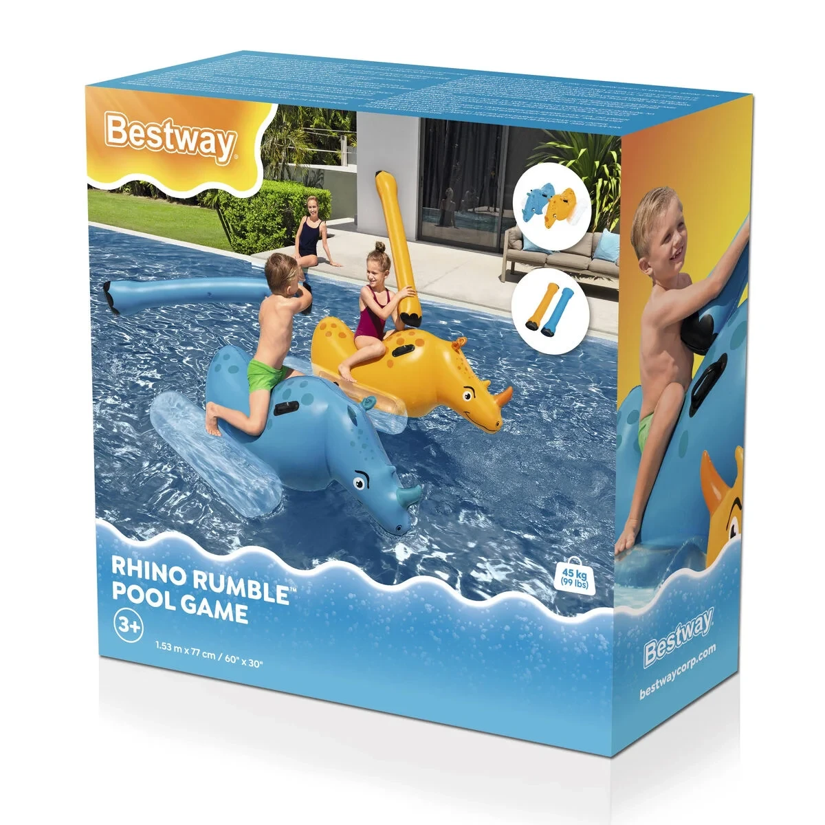 Bestway Juego Flotante Lucha de Rinocerontes 153x77 cm +3 Años Piscina 41522