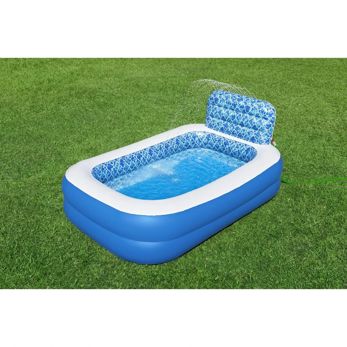 Bestway Piscina Silicona Hinchable con Aspersor 229x152x196 cm +6 Años Jardin 54451