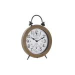 Reloj de Mesa DKD Home Decor Natural MDF Blanco Hierro (24 x 5 x 30 cm)