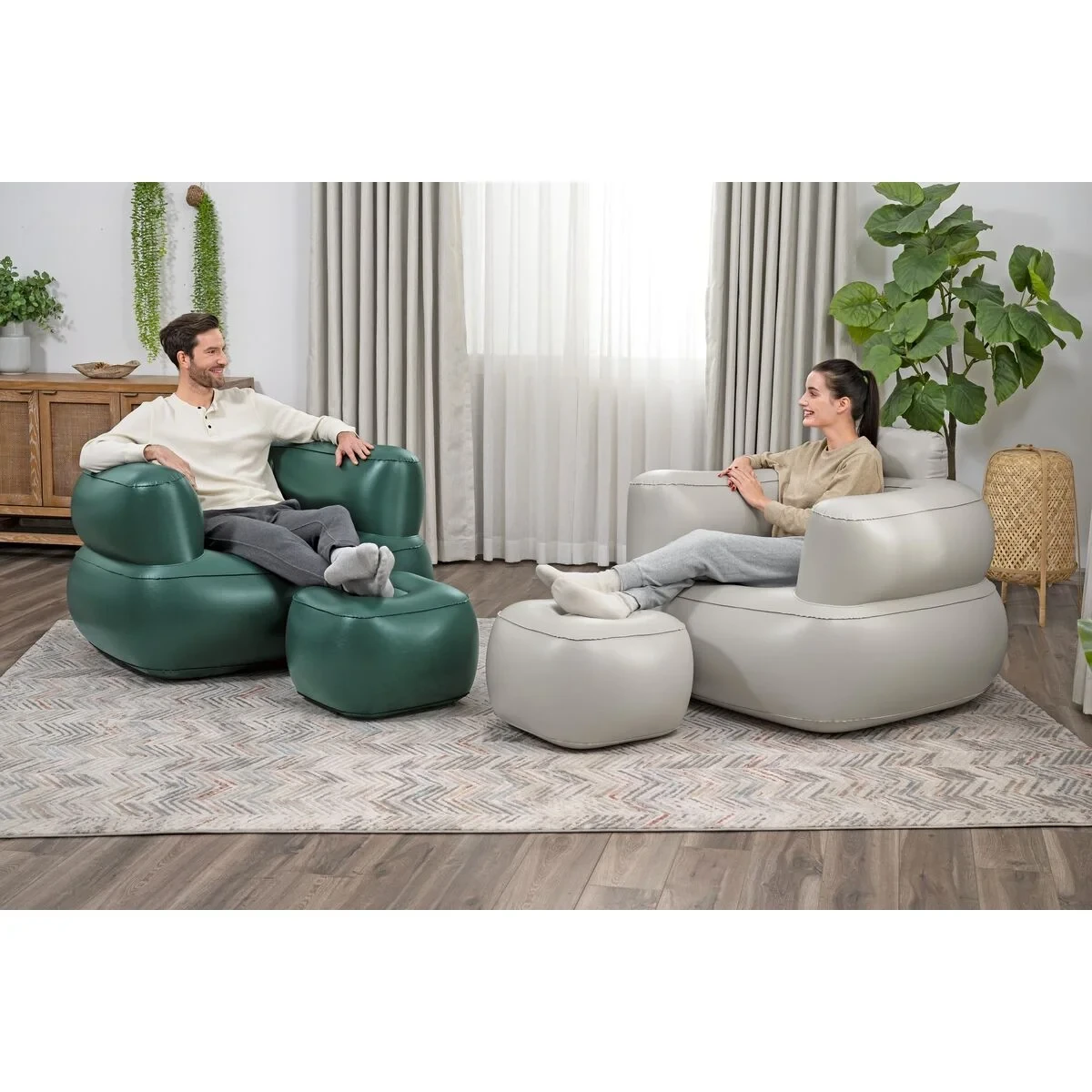 Bestway Sillon Hinchable con Reposapies Color Surtido 107x99x80/48x48x36 cm Interior 75137