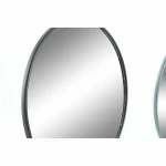 Espejo de pared DKD Home Decor Metal Gris oscuro Gris claro 2 Unidades (17 x 17 x 27,7 cm)