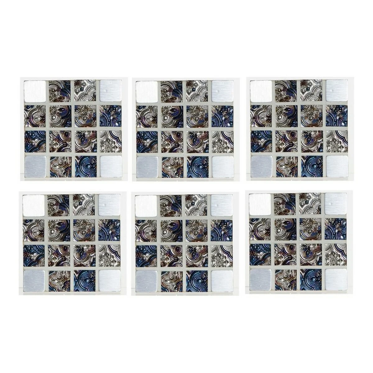 Posavasos DKD Home Decor Resina Madera MDF (6 pcs)