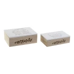 Juego de Cajas Decorativas DKD Home Decor Madera MDF (17 x 12 x 6 cm)