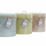 Vela DKD Home Decor Vainilla Cera Básico (12 x 12 x 12 cm) (3 Unidades)
