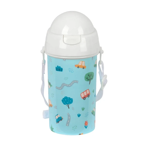 Botella de Agua Safta Coches Azul PVC 500 ml