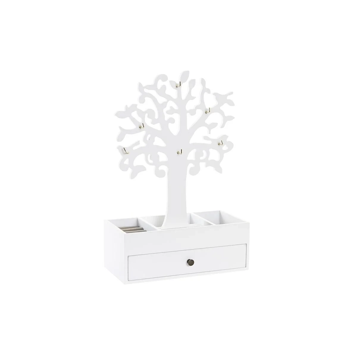 Caja-Joyero DKD Home Decor Blanco Madera MDF (24 x 12 x 36 cm)